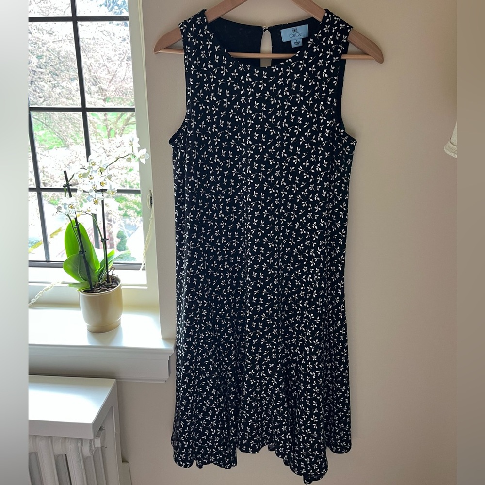 Black and White Floral Cece Dress, Size Small